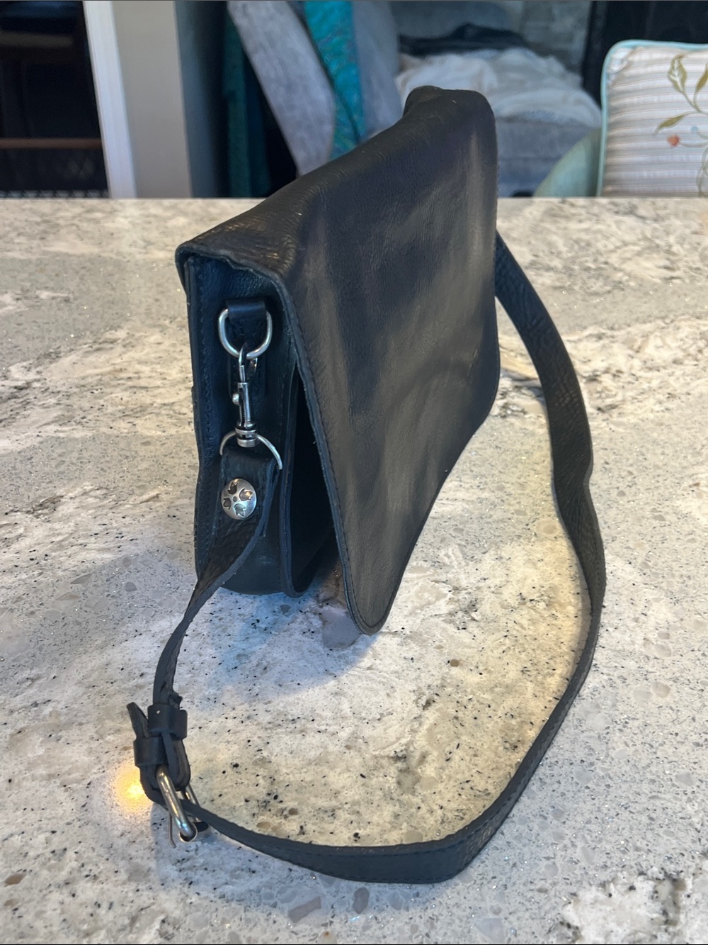 Patricia Nash Black Leather Shoulder Bag 11 x 8 x 2 - Picture 8 of 10